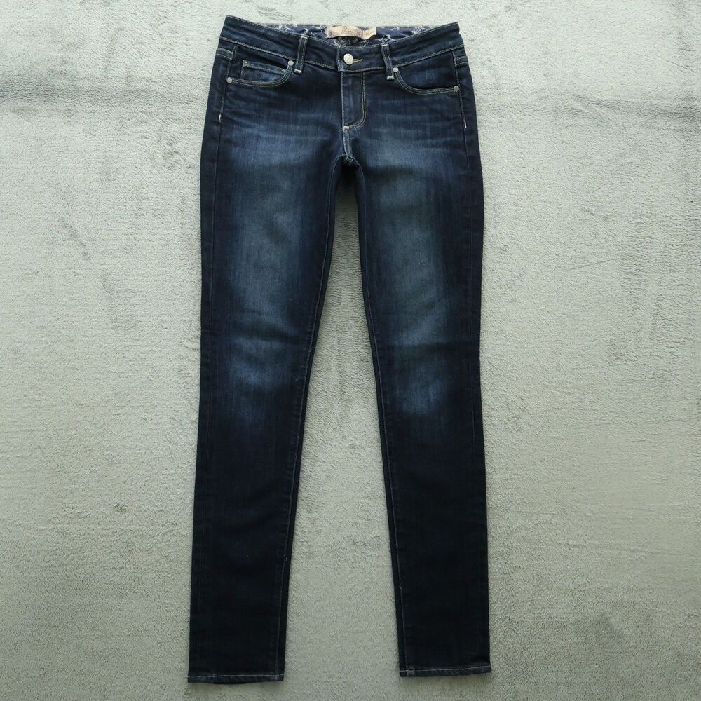 Paige Jeans Womens Size 27 Blue Low-Rise Skyline Skinny Denim 32" Inseam Stretch